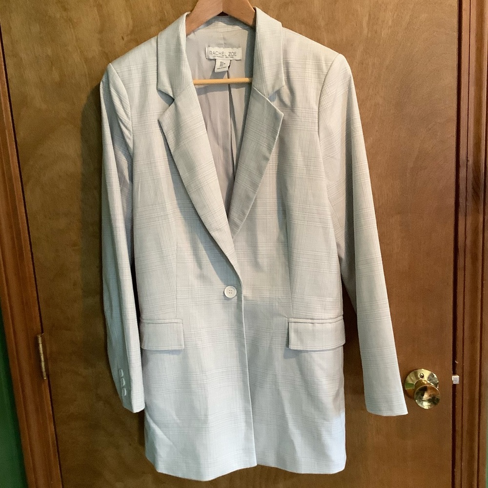 Rachel Zoe Gray Plaid Shacket Blazer - L